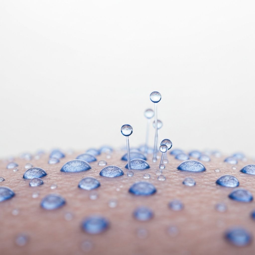 Nawilżenie przez barierę skórną - molekuły wody